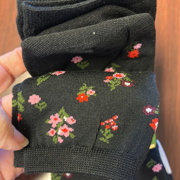 3 KATE SPADE Red Brown Stripe Floral Polka Dot Trouser Crew Socks NIP Holiday - Picture 8 of 12